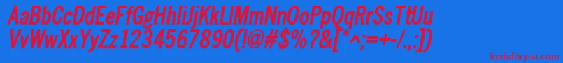 Nwcbo Font – Red Fonts on Blue Background