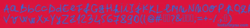 CristinaByFontocean.Com Font – Blue Fonts on Red Background