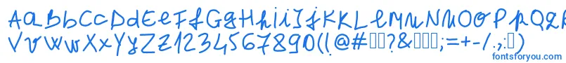 フォントCristinaByFontocean.Com – 白い背景に青い文字