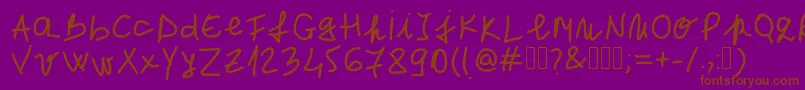 CristinaByFontocean.Com Font – Brown Fonts on Purple Background