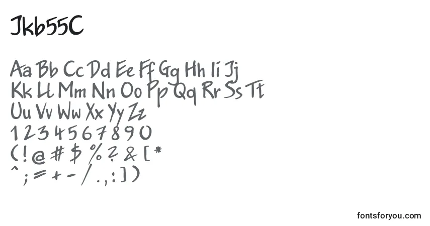 Schriftart Jkb55C – Alphabet, Zahlen, spezielle Symbole