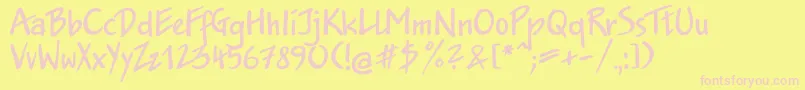 Jkb55C Font – Pink Fonts on Yellow Background