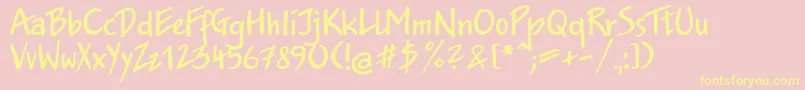 Jkb55C Font – Yellow Fonts on Pink Background
