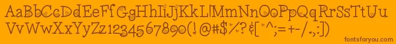 Lovenesstwo-fontti – ruskeat fontit oranssilla taustalla