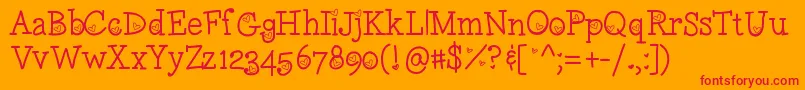 Lovenesstwo Font – Red Fonts on Orange Background