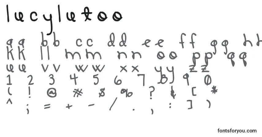 Czcionka LucyLuToo – alfabet, cyfry, specjalne znaki