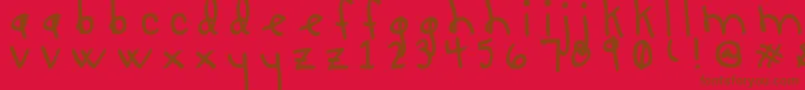 LucyLuToo Font – Brown Fonts on Red Background