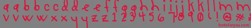 LucyLuToo Font – Red Fonts on Gray Background