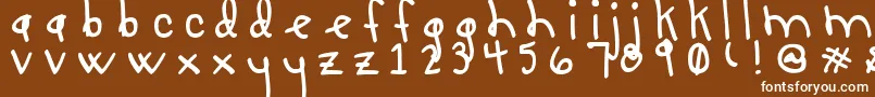 フォントLucyLuToo – 茶色の背景に白い文字