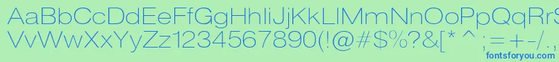 Heliosextthinc Font – Blue Fonts on Green Background