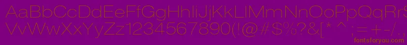 Heliosextthinc-fontti – ruskeat fontit violetilla taustalla