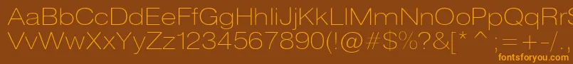 Heliosextthinc Font – Orange Fonts on Brown Background