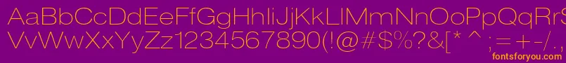 Heliosextthinc Font – Orange Fonts on Purple Background