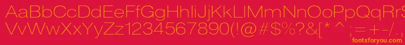 Heliosextthinc Font – Orange Fonts on Red Background