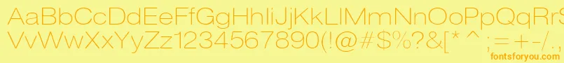 Heliosextthinc Font – Orange Fonts on Yellow Background