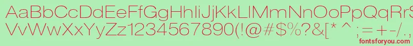 Heliosextthinc Font – Red Fonts on Green Background