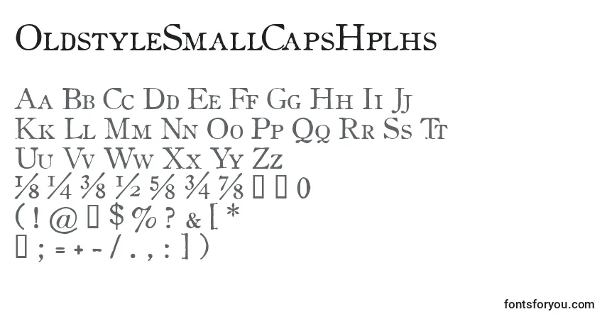 A fonte OldstyleSmallCapsHplhs – alfabeto, números, caracteres especiais