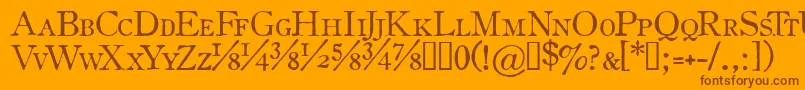 OldstyleSmallCapsHplhs Font – Brown Fonts on Orange Background