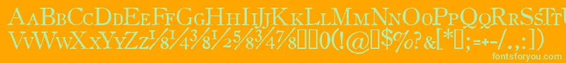 OldstyleSmallCapsHplhs-Schriftart – Grüne Schriften auf orangefarbenem Hintergrund