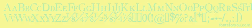 OldstyleSmallCapsHplhs Font – Green Fonts on Yellow Background