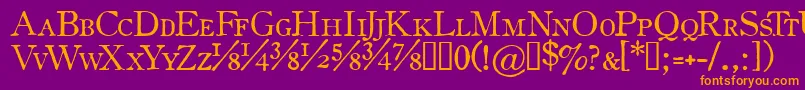 OldstyleSmallCapsHplhs Font – Orange Fonts on Purple Background