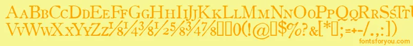 OldstyleSmallCapsHplhs Font – Orange Fonts on Yellow Background