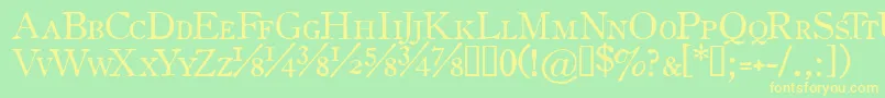 OldstyleSmallCapsHplhs Font – Yellow Fonts on Green Background