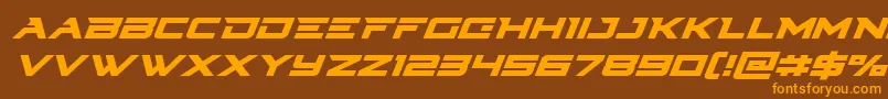 Cyberdynesuperital Font – Orange Fonts on Brown Background