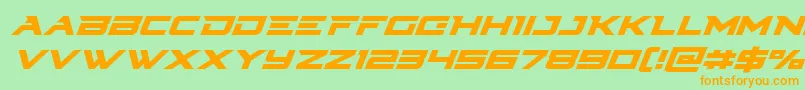 Cyberdynesuperital Font – Orange Fonts on Green Background