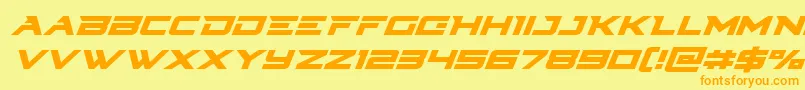 Cyberdynesuperital Font – Orange Fonts on Yellow Background