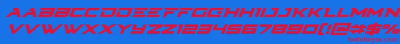 Cyberdynesuperital Font – Red Fonts on Blue Background