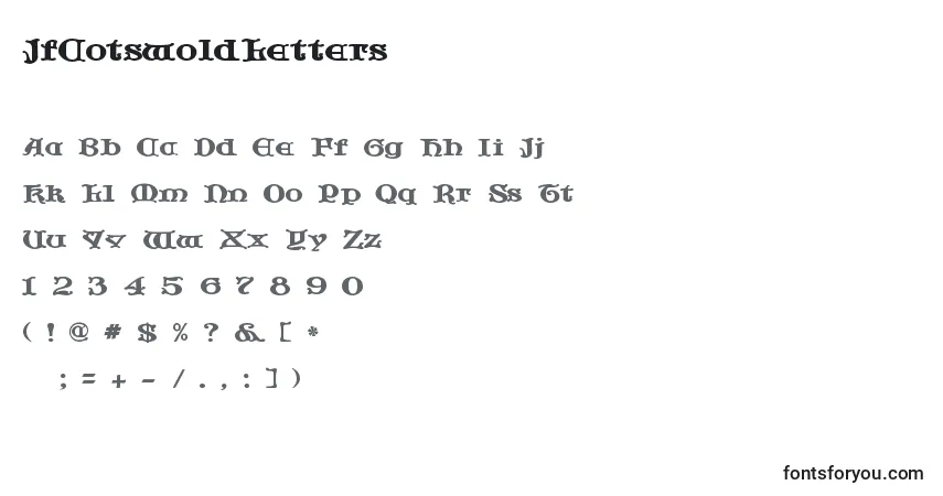 Czcionka JfCotswoldLetters – alfabet, cyfry, specjalne znaki