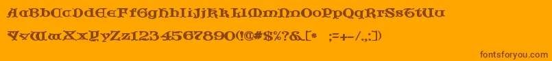 Więcej informacji o czcionce JfCotswoldLetters Czcionka JfCotswoldLetters – brązowe czcionki na pomarańczowym tle
