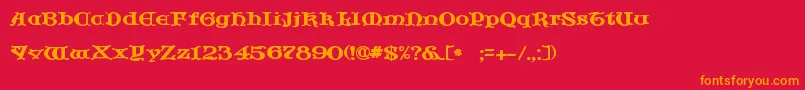 JfCotswoldLetters Font – Orange Fonts on Red Background