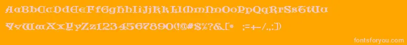 フォントJfCotswoldLetters – オレンジの背景にピンクのフォント