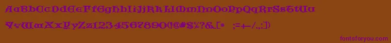 Fonte JfCotswoldLetters – fontes roxas em um fundo marrom