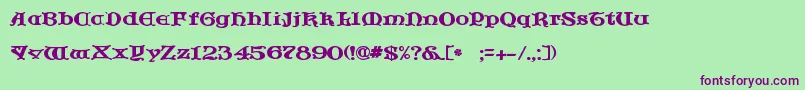 Fonte JfCotswoldLetters – fontes roxas em um fundo verde