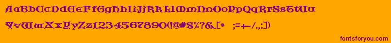 JfCotswoldLetters Font – Purple Fonts on Orange Background