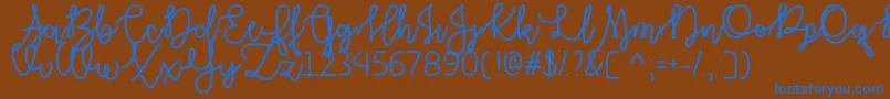 AutumnMoonOtf Font – Blue Fonts on Brown Background