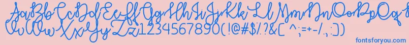 AutumnMoonOtf Font – Blue Fonts on Pink Background