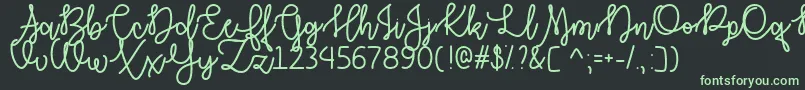 AutumnMoonOtf Font – Green Fonts on Black Background