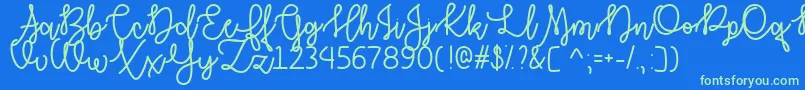 AutumnMoonOtf Font – Green Fonts on Blue Background