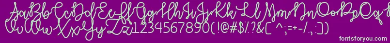 AutumnMoonOtf Font – Green Fonts on Purple Background