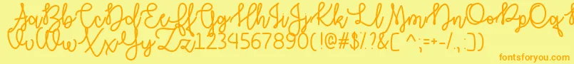AutumnMoonOtf Font – Orange Fonts on Yellow Background