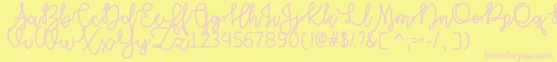 AutumnMoonOtf Font – Pink Fonts on Yellow Background