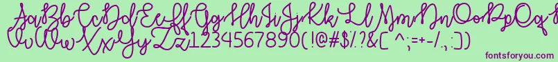 AutumnMoonOtf Font – Purple Fonts on Green Background
