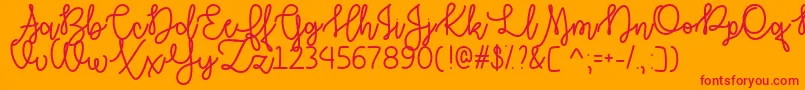 AutumnMoonOtf Font – Red Fonts on Orange Background