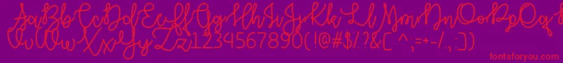 AutumnMoonOtf-Schriftart – Rote Schriften auf violettem Hintergrund