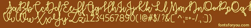 AutumnMoonOtf Font – Yellow Fonts on Brown Background