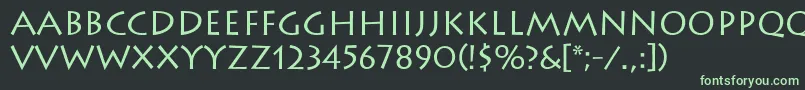 フォントLithosRegular – 黒い背景に緑の文字